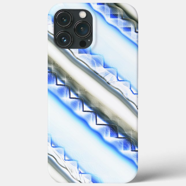 Lacelike on wide stripes in blue hue to clear gray Case-Mate iPhone case (Back)