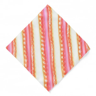 Lacelike on wide stripes in silky pink to beige    bandana