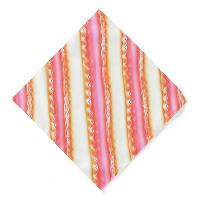 Lacelike on wide stripes in silky pink to beige    bandana (Front)