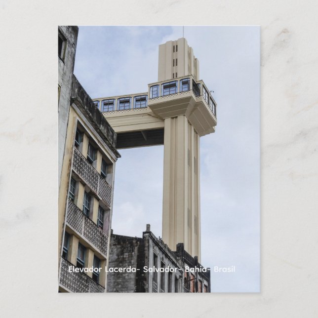 Lacerda Elevator and Historical Architecture of Sa Postcard (Front)