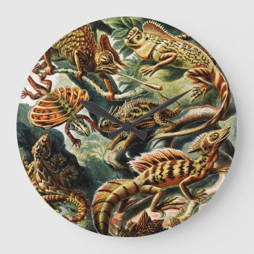 Lacertilia Lizards by Ernst Haeckel Large Clock