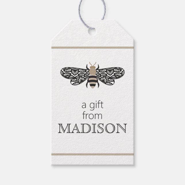 Lacewing Bee Personalized Gift Tags (Front)
