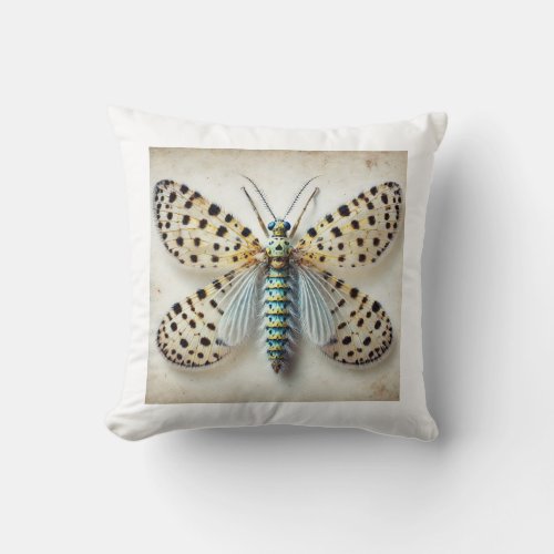 Lacewing Neuropterans 190624IREF109 _ Watercolor Throw Pillow