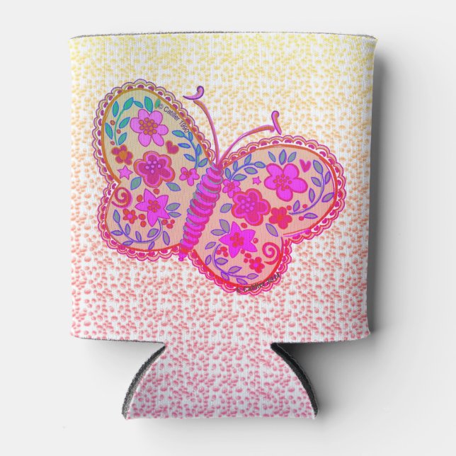 Lacey Butterfly   Can Cooler (Front)