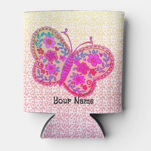 Lacey Butterfly  custom name Can Cooler