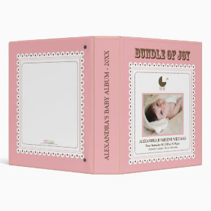 Lacey Carriage Stamp Baby's First Album (pink) 3 Ring Binder
