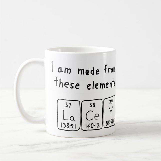 Lacey periodic table name mug (Left)