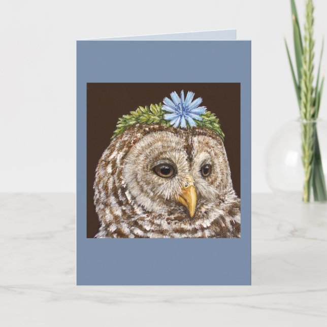 Lacey the barred owl card (Front)