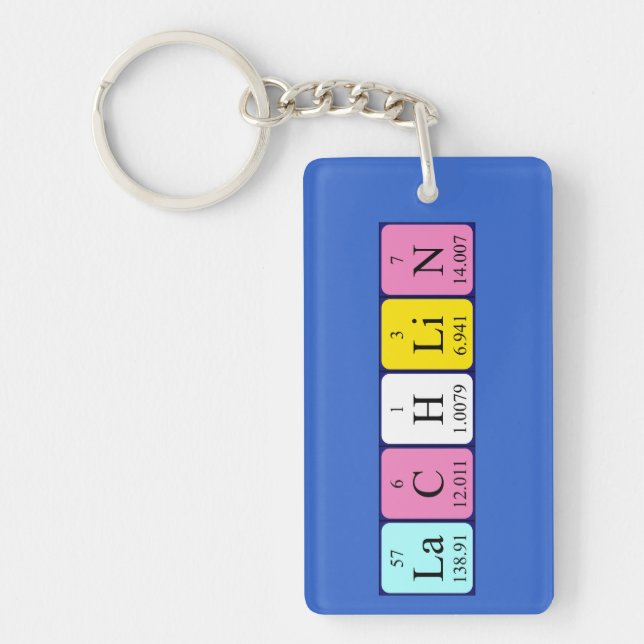 Lachlin periodic table name keyring (Front)