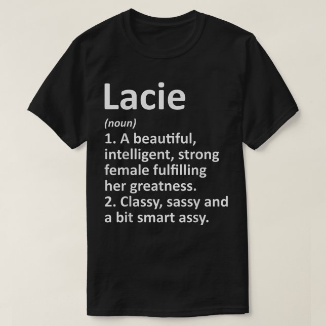 LACIE Definition Personalized Name Funny Christmas T-Shirt (Design Front)