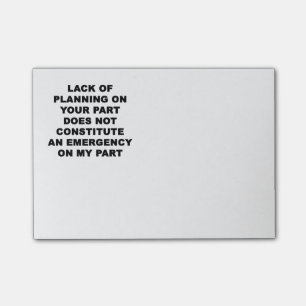 Lack of Planning Post-it Notes