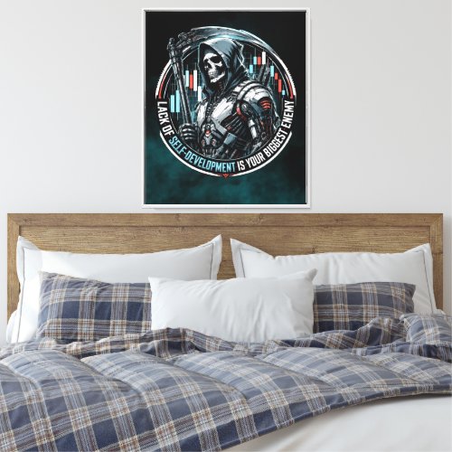Lack of Self-Development Midnight Teal Canvas Print