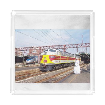 Lackawanna Railroad And  A Phoebe Snow  Acrylic Tray by stanrail at Zazzle