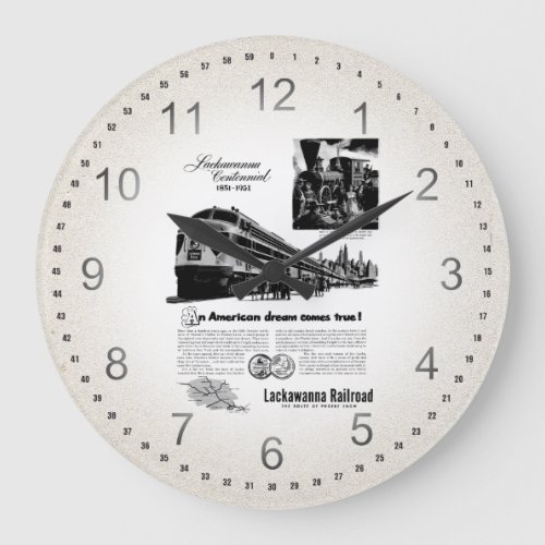 Lackawanna Railroad Centennial 1951 Large Clock