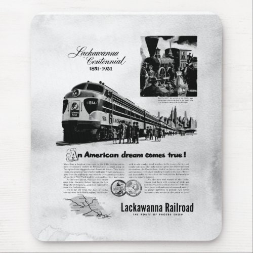 Lackawanna Railroad Centennial 1951 Mouse Pad