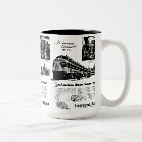 Lackawanna Railroad Centennial 1951 Two_Tone Coffee Mug