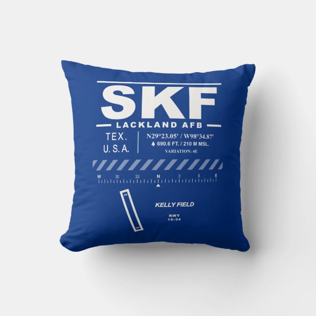 Lackland AFB Air Force Base SKF Throw Pillow (Front)