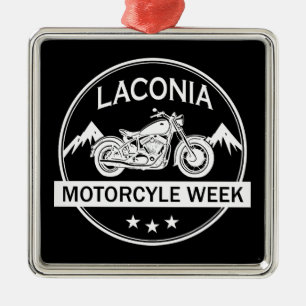 Laconia Motorcycle Week Motorbike Metal Ornament