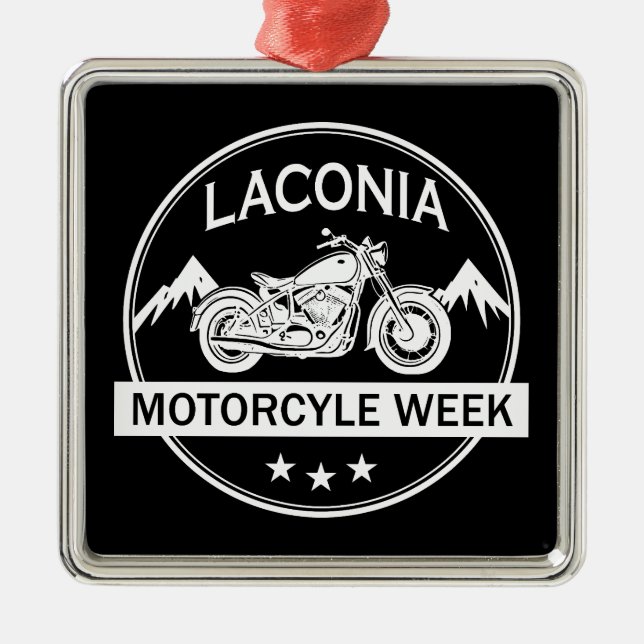 Laconia Motorcycle Week Motorbike Metal Ornament (Front)
