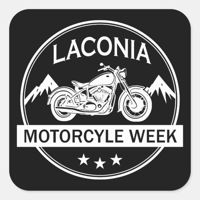 Laconia Motorcycle Week Motorbike Square Sticker (Front)