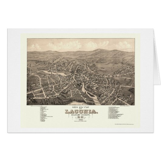 Laconia, NH Panoramic Map - 1883 (Front Horizontal)