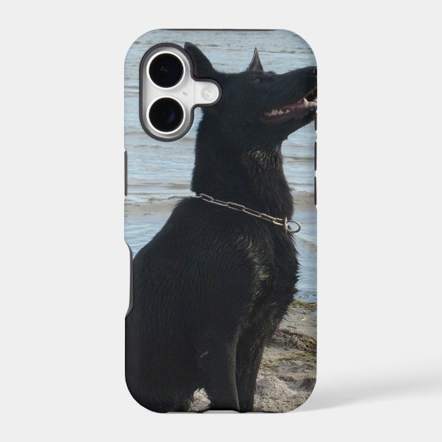 Lacquer Black German Shepherd Iphone Case (Back)