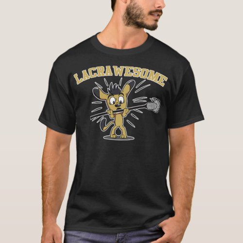 Lacrawesome Funny Lacrosse Playing Dog T_Shirt