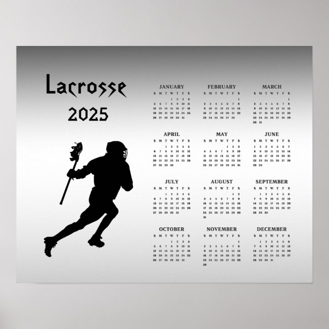 Lacrosse 2025 Calendar Poster