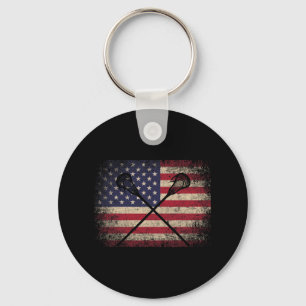 Lacrosse 4th Of July Gift American Flag Usa - Ball Keychain