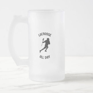 Lacrosse all day frosted glass beer mug