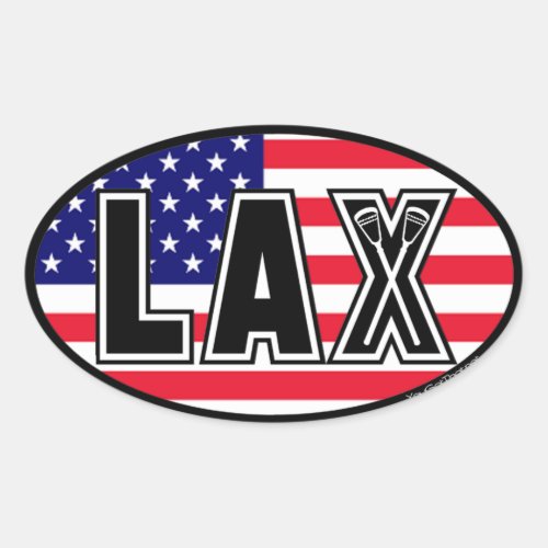 Lacrosse America Lax Flag Oval Sticker