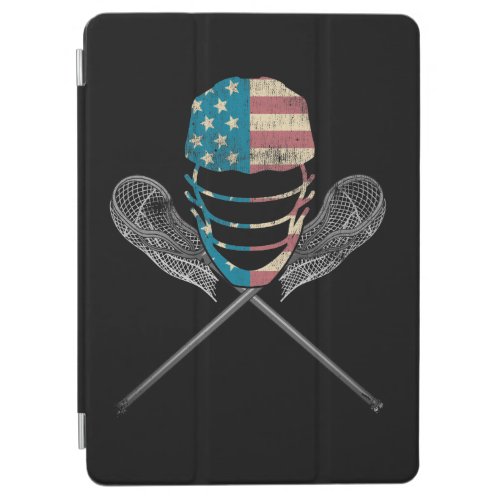 Lacrosse American Flag Lax Helmet And Stick iPad Air Cover