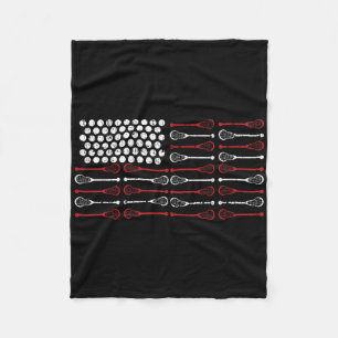 Lacrosse American Flag Lax Mom Design Fleece Blanket