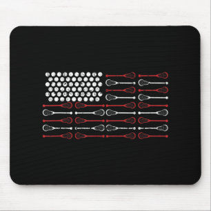 Lacrosse American Flag Lax Mom design Mouse Pad