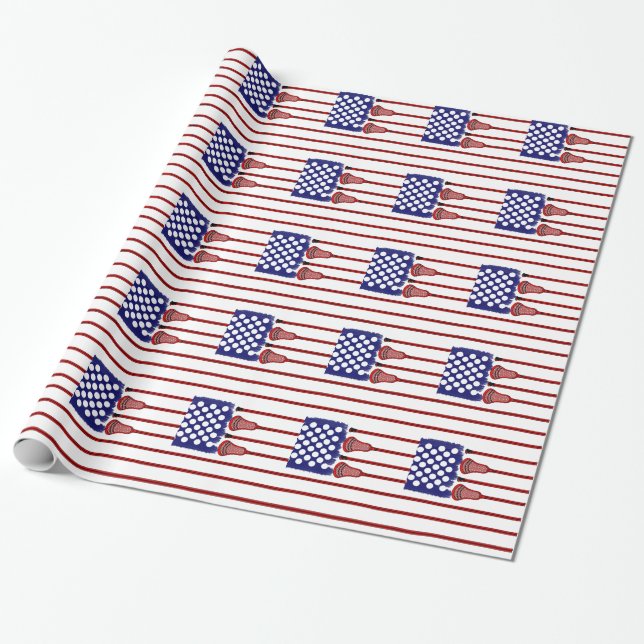 Lacrosse Americas Game Wrapping Paper (Unrolled)