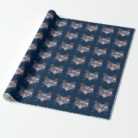 Lacrosse Americas Original Sport Heart Flag Wrapping Paper
