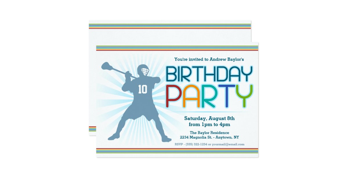 Lacrosse Party Invitations 7