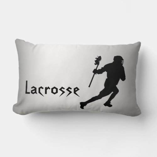 Lacrosse Black and Silver Sports Lumbar Pillow