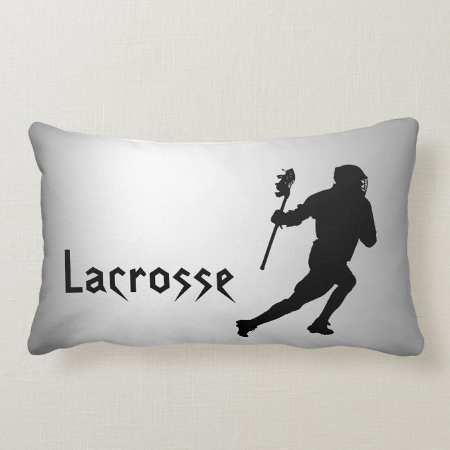 Lacrosse Black and Silver Sports Lumbar Pillow