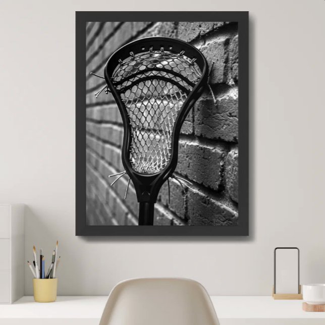Lacrosse Black and White Brick Wall Photo Poster (Creator Uploaded)