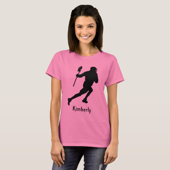 Lacrosse Black Silhouette Sports T-Shirt