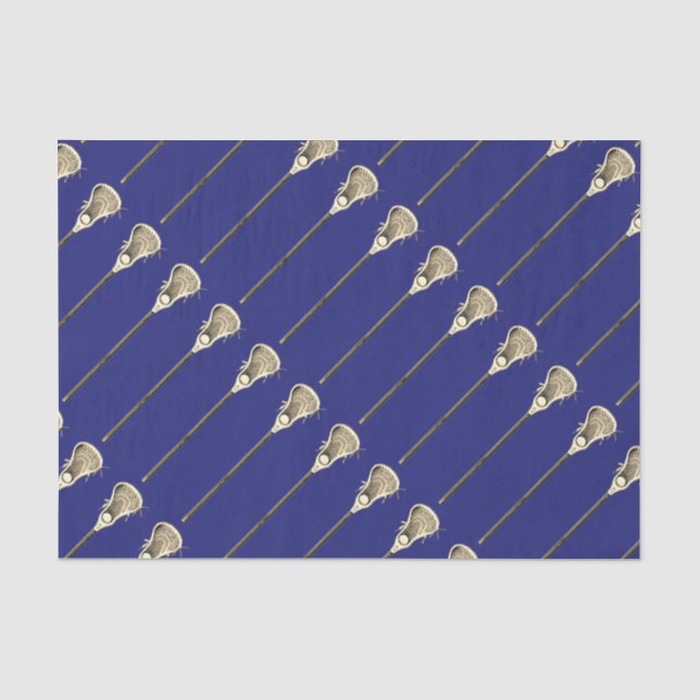 Lacrosse Blue Sports Tissue Paper (Front)