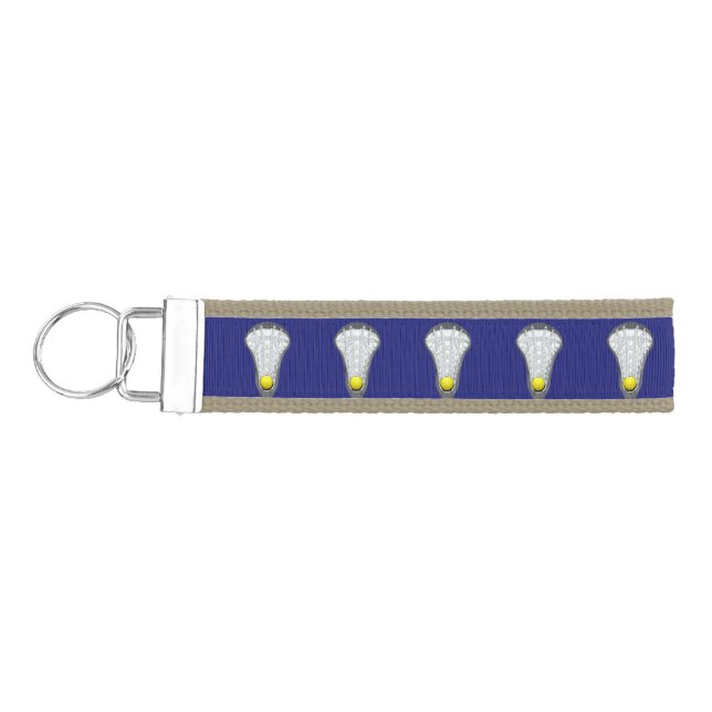 Lacrosse Blue Wrist Keychain (Keys on Left)