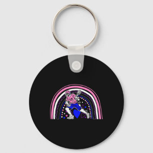 Lacrosse Boho Rainbow Lgbt-q Cool Genderfluid Prid Keychain
