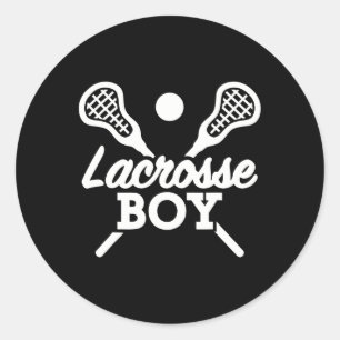 Lacrosse Boy Classic Round Sticker