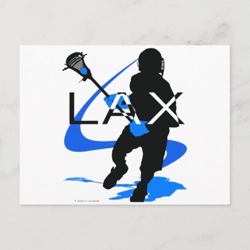 Lacrosse Boys LAX Blue Postcard