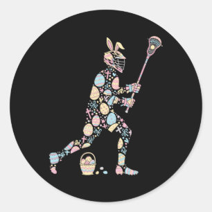 Lacrosse Bunny Easter Egg Easter Day Player Womens Classic Round Sticker