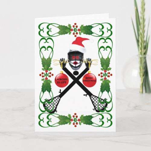 Lacrosse Cartoon Christmas Holiday Card