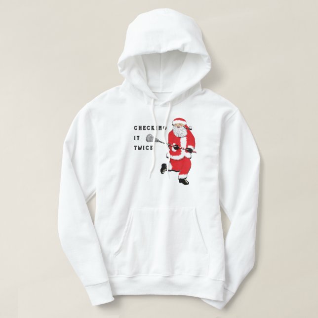 Lacrosse Checking It Twice Hoodie (Design Front)