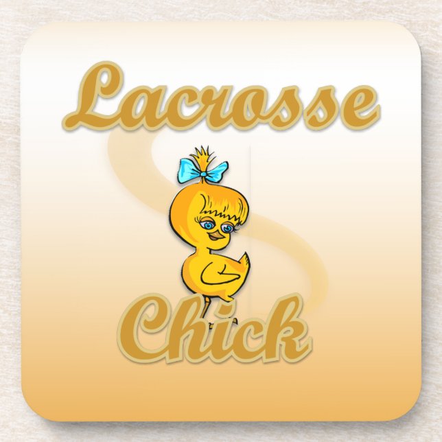 Lacrosse Chick Drink Coaster (Front)